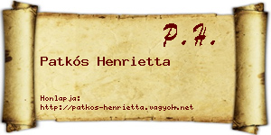Patkós Henrietta névjegykártya