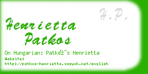 henrietta patkos business card