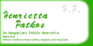 henrietta patkos business card